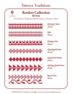 an image of the pattern for borders collection, with instructions to make it look like they