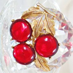 Cherry Brooch. Red Cherries Brooch.  Cherry Amber Brooch.  3 Cherries Brooch. waalaa. Handmade Vintage Red Brooches, Red Retro Brooch Jewelry, Retro Red Brooch Jewelry, Vintage Red Pins For Gifts, Vintage Red Pins For Gift, Vintage Red Pins As Gift, Cherry Colored Vintage Jewelry For Gifts, Vintage Cherry Colored Jewelry Gift, Cherry Colored Vintage Jewelry For Gift