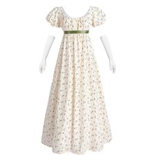 PRICES MAY VARY. Polycotton Imported Zipper closure Machine Wash Authentic 1800s Regency Look - The regency dress for women in elegant yellow. Created under the inspiration of "Pride and Prejudice" by Jane Austen. This regency era dress features a low, spoon neckline, elastic puffy sleeves, U-Back and and a flattering Empire waist trimed with green satin ribbon. Easy to put on and off. Package Included: A yellow regency tea dresses with floral pattern, a matching green ribbon, a pair of white gl White Regency Dress, Jane Austen Dress, Regency Era Dress, Bride Of Frankenstein Costume, Empire Gown, Daily Wear Dress, Regency Dresses, Tee Party, Dress Cocktail Party