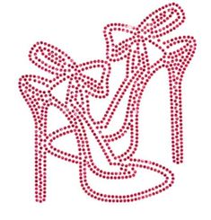 a pair of high heeled shoes with a bow on it's side, made out