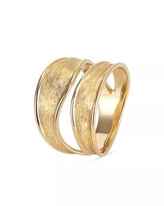 Marco Bicego - 18K Yellow Gold Lunaria Split Statement Ring Wide Band Yellow Gold Plated Ring, Elegant Gold Plated Wide Band Ring, Formal Wide Band Ring In Yellow Gold Plated, Formal Yellow Gold-plated Wide Band Ring, Formal Wide Band Yellow Gold Plated Ring, Formal Yellow Gold Plated Wide Band Ring, Yellow Gold Open Band Wide Ring, Elegant Yellow Gold Open Band Wide Ring, Yellow Gold Plated Wide Band Jewelry