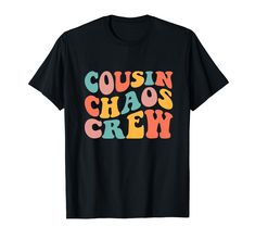 PRICES MAY VARY. Cousin Chaos Crew Groovy Cousin Crew Summer Vacation Family Matching Shirt is a perfect apparel for brothers, sisters, big cousin, biggest cousin, little cousin and middle cousin. Great for picnics or family reunions or any family gathering during holidays Retro groovy Cousin Crew family matching group outfit is a great to wear on Summer Camping, Family Beach Trip, Cousin Camp, Thanksgiving, Christmas Eve, New Years Eve, Birthday Party and Halloween! Put the family together with New Years Eve Birthday Party, New Years Eve Birthday, Cousin Camp, Camping Family, Family Beach Trip, Cousin Crew, Vacation Family, Brothers Sisters, Summer Vacation Outfits