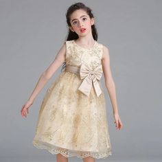 Transform Every Occasion with Timeless Elegance Promise your little one unmatched sophistication and charm with our Gold Embroidery Floral Dress. Crafted for comfort and style, this dress ensures she shines at every event, making it a perfect addition to her wardrobe for any season. Imagine Her Radiating Grace and Beauty Picture your child in our stunning Gold Embroidery Floral Dress, designed with intricate floral appliques that capture the eye. The luxurious blend of Mesh, Chiffon, Polyester, Festive Sleeveless Princess Dress For Wedding, Sleeveless Princess Dress For Wedding And Festive Occasions, Festive Sleeveless Wedding Princess Dress, Elegant Sleeveless Princess Dress For Festive Occasions, Sleeveless Embroidered Princess Dress For Party, Elegant Embroidered Fitted Princess Dress, Party Princess Dress With Floral Embroidery, Sleeveless Gold Princess Dress For Spring, Gold Sleeveless Princess Dress For Spring