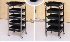 Hairdressing Trolley, Salon Trolley, Layers Design, Natural Texture, Chrome Plating, Multi Layering, 360 Degree, Shelving Unit, Shoe Rack