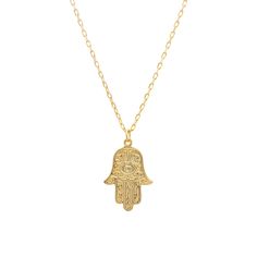 Look glorious and protected with the Hamsa Evil Eye Embossed Pendant Necklace! The pendant features an embossed pattern Hamza hand with the image of a powerful evil eye on its palm. The Hamsa, or “Hand of Fatima” as it is sometimes referred to, is believed to be a sign of protection, harmony and balance. The hamza hand symbol is also said to bring good luck, ward off the evil eye, and protect against danger. It is often used as a decorative element in jewellery to invoke spiritual protection. 92 Hamza Hand, Hamsa Necklace Gold, Hamsa Evil Eye, Hand Of God, Hamsa Charm, Hamsa Pendant, Embossed Pattern, Hamsa Necklace, Amulet Necklace