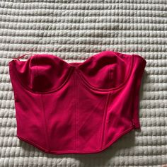 Zara Strapless Cropped Corset Color: Pink Size: Large Never Worn, Completely New Pink Bandeau Tube Top For Date Night, Pink Tube Top With Built-in Bra For Night Out, Trendy Pink Party Corset, Pink Fitted Crop Top For Date Night, Fitted Pink Crop Top For Date Night, Zara Sleeveless Corset For Parties, Zara Sleeveless Tube Top For Night Out, Zara Tube Top For Night Out, Zara Trendy Bandeau Tube Top