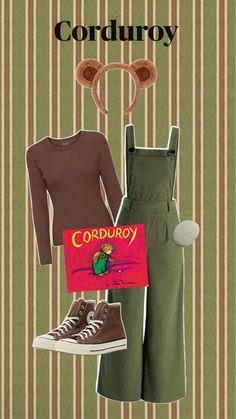 an advertisement for corduroy featuring shoes and clothing