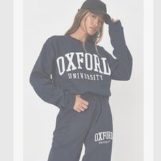 Brand New Size Medium. Navy Oxford Sweatshirt Oxford Sweatshirt, Oxford University, Oxford, Womens Tops, Size Medium, Brand New, Navy, Sweatshirts, Grey