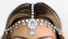 Ariana Head Piece is perfect for your bohemian soul. Handcrafted using rhinestone set silver plated connecting links, silver plated chain, lobster claps, adjustable closure on the back and a stunning center piece. This head chain is adjustable on width of the chain in the back AND the length of the side pieces. Perfect for destination weddings, or for someone who appreciates boho chic style. Ships gift wrapped, in 7 - 12 business days from the purchasing date. This stunning head piece is handcra Boho Wedding Gifts, Hair Chain, Rhinestone Headpiece, Silver Head Piece, Hair Chains, Bridal Hair Jewelry, Head Chain, Head Jewelry, Jewelry Hair