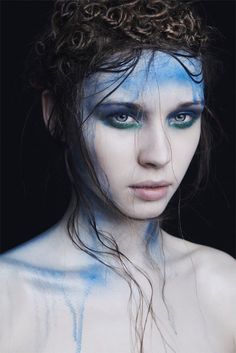 Water Makeup Look Element, Holi Shoot, 9 Realms, Fantasy Make-up, Extreme Beauty, Make Up Inspiration, Fairy Makeup, Ice Princess