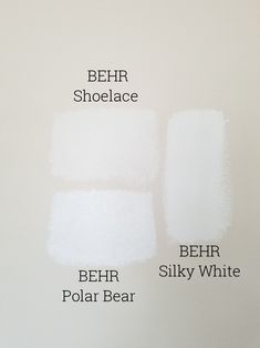 the names of different shades of white paint