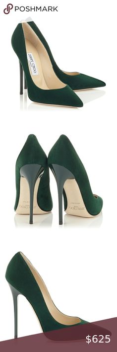 Jimmy Choo Anouk Green Suede Heels Beautifully kept Jimmy Choo green suede pumps! Worn once and still in original box/packaging. Perfect for the holidays! *Jimmy’s run small - I normally wear a 9.5* Jimmy Choo Shoes Heels Green Pointed Toe Luxury Heels, Luxury Green Pointed Toe Heels, Luxury Green Heels With Padded Heel, Green Closed Toe Heels With Contrasting Heel Counter, Elegant Green Heels With Contrasting Heel Counter, Elegant Green Court Shoes With 4-inch Heel, Green Heels With Reinforced Heel And Almond Toe, Luxury Green High Heels, Elegant Green Heels With Sculpted Heel