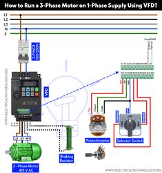 Run a Three-Phase Motor on Single-Phase Supply Using VFD Energy Machine, Programmable Logic Controller, Motor Generator