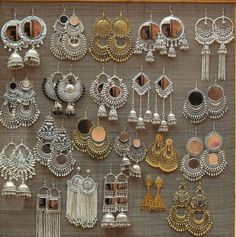 Artificial Jwellary Design, Eyerings Fashion, India Earings, Oxidized Jewellery, Bridal Jewellery Earrings, Oxidised Silver Jewelry, Silver Jewelry Accessories, Indian Jewelry Earrings, Indian Bridal Jewelry Sets