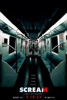 a movie poster for scream on the subway