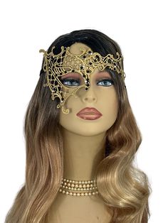 Gold/Black Lace Mask, Ombre Gold, Gold Masquerade Mask, Women's Party Masks, Ball, Phantom Of The Opera, Half Mask Gold Gothic Masquerade Mask For Carnival, Gothic Gold Masquerade Mask For Carnival, Gold Gothic Masquerade Mask For Party, Gold Gothic Costume Accessories For Costume Party, Gothic Gold Costume Accessories For Costume Party, Fitted Costume Accessories For Halloween Evening, Gothic Gold Costume Accessories For Masquerade, Costume Accessories For Mardi Gras Party, Gothic Costume Accessories For Carnival Party