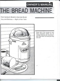 an instruction manual for the bread machine