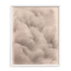 a white frame with some clouds in it