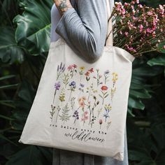 Retro Wildflowers Floral Tote Bag Botanical Bags With Plant Print And Rectangular Shape, Botanical Style Rectangular Bags With Plant Prints, Botanical Style Rectangular Bag With Plants Print, White Botanical Rectangular Bag, White Botanical Bags For Daily Use, White Botanical Bag For Daily Use, White Floral Print Flower Shaped Shoulder Bag, White Floral Print Flower-shaped Shoulder Bag, Flower-shaped Shoulder Bag For Spring Gift