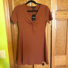 Perfect For Fall! Forever 21 Knit Dress In Rust, Never Worn, Nwt Forever 21 Casual Fall Dresses, Forever 21 Casual V-neck Mini Dress, Green Halter Dress, Velvet Skater Dress, Silver Mini Dress, Summer Flower Dress, Little Black Cocktail Dress, Mini Tunic Dress, Mock Neck Shirt