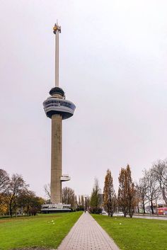 there is a very tall tower in the park