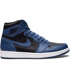 Reminiscent Of An Original Jordan 1 Colourway "Royal", The Air Jordan 1 High Og “Dark Marina Blue” Also Boasts A Blue Hue, Although The Colour-Blocking On This Pair Differs Slightly From That Of The 'Royal'. Boasting A Supportive Ankle-Length Silhouette, This Design Is Finished With The Iconic Wings Logo To The Side. Imported Highlights Dark Marina Blue/Black/White Leather Panelled Design Signature Air Jordan Wings Logo Signature Swoosh Logo Detail Logo Patch At The Tongue Perforated Round Toe F Navy Sneakers For Streetwear, Navy Custom Sneakers For Streetwear, Navy Leather Sneakers For Streetwear, Navy Basketball Shoes With Boost Midsole For Streetwear, Navy Leather High-top Sneakers For Sports, Navy Cushioned Basketball Shoes For Streetwear, Navy Lace-up Custom Sneakers For Streetwear, Navy High-top Basketball Shoes With Boost Midsole, Navy High-top Custom Sneakers For Streetwear