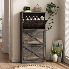 Dark Rustic Oak Front Door Shoe Storage, Hidden Shoe Storage, Shoe Cabinet Storage, Slim Shoe Cabinet, Shoe Cabinet Entryway, Narrow Shoe Rack, Shoe Cabinets, Heels Slippers, Corner Moulding