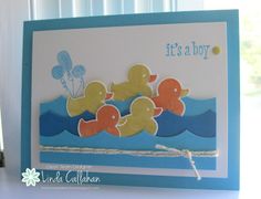 it's a boy card with rubber ducks