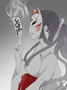 Samurai Girl, Kitsune Mask, Mask Drawing, Images Kawaii, Seni Dan Kraf, Tumblr Wallpaper, Character Ideas