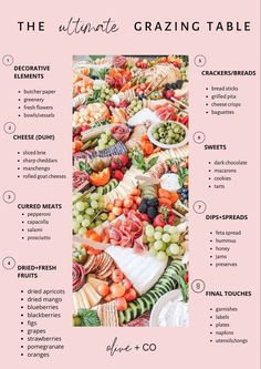 the ultimate grazing table is full of different types of food