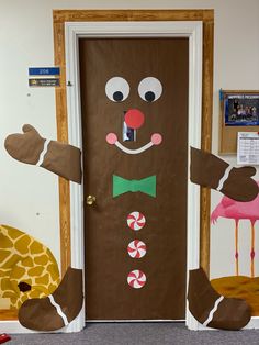 a door decorated to look like a ginger