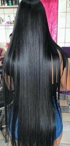 Straight Black Hair, Extra Long Hair, Really Long Hair, Long Hair Video