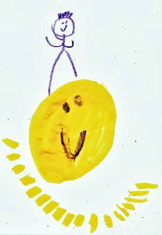 a child's drawing of a smiley face