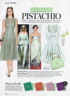 InStyle Color Crash Course - pistachio Pistachio Green Outfit Color Combos, Pistachio Green Colour Combination, Pistachio Green Outfit, Pistachio Outfit, Clothes Plus Size Women, Deep Winter Colors, Pistachio Color