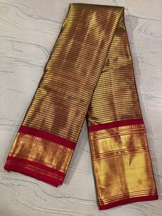 Gold Color Pattu Sarees, Saree Colours, Simple Saree Designs, Kanjivaram Saree