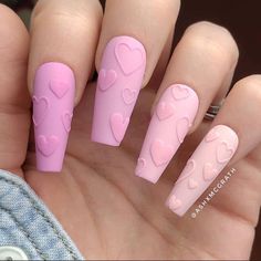 Madam Glam, Valentine Nail Art, Two Of A Kind, Beauty Nails Design, Studded Nails, Pink Nail Art, Pastel Nails, St Valentin, Heart Nails