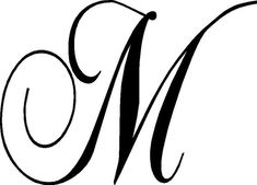 the letter m is made up of black and white letters, which appear to be cursive