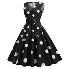 Sleeveless Skirt, Hepburn Style, Vacation Dress, Printed Dresses, Polka Dress, Daily Dress, Polka Dot Dress, Retro Dress, Summer Dresses For Women