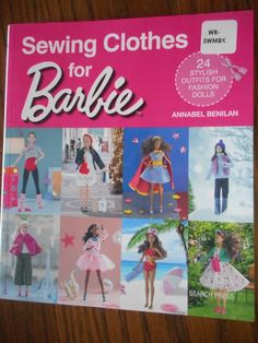 sewing clothes for barbie book on a table