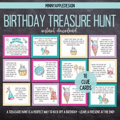 the birthday treasure hunt is available for all ages and abilities to use in this project