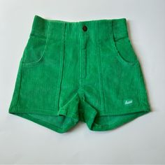 Hammies Vintage/Retro Style Corduroy Shorts Size 24 Elastic Waist Snap Closure Nwt! Smoke Free And Pet Free Home! Green Fitted Corduroy Bottoms, Fitted Green Corduroy Bottoms, Corduroy Shorts With Relaxed Fit, Corduroy Relaxed Fit Short Bottoms, Corduroy Bottoms With Relaxed Fit And Short Length, Spring High-waisted Corduroy Shorts, Trendy High Waist Corduroy Shorts, Casual Short Corduroy Bottoms, Green Corduroy Summer Bottoms