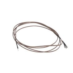 a brown cord with two wires attached to it