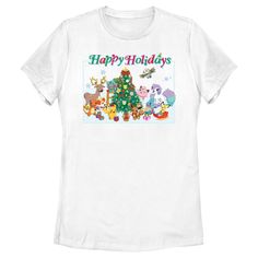 Gotta catch 'em all! Get into the Christmas spirit with the iconic world of Pokemon cards, video games, TV shows, and more with adorable new officially licensed apparel for the whole family featuring all your favorite Pokemon! This Women's Pokemon Happy Holidays Crew Graphic T-Shirt features Bulbasaur, Charmander, Delibird, Eevee, Fennekin, Jigglypuf, Pichu, Pikachu, Ponyta, Rowlet, Squirtle, and Stantler celebrating the holidays around an adorned Christmas tree. Grab one of these new Pokemon te Disney Graphic Print T-shirt For Holiday, Disney Holiday Crew Neck T-shirt, Holiday Disney Crew Neck T-shirt, Disney Crew Neck T-shirt For Holiday, T Shirt Pokemon, New Pokemon, Graphic Tee Design, Pokemon Cards, Christmas Women