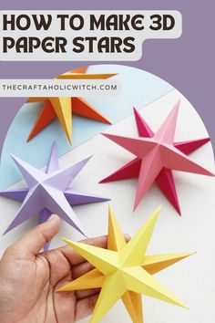 Learn How to Make 3D Paper Stars in 11 Easy Steps + Video Tutorial for Stunning Decor! Birthday Greeting Card Ideas, Make Paper Stars, 3d Paper Stars, Greeting Card Ideas, 3d Paper Star, Stars Craft, Christmas Projects Diy, Star Diy, Make Paper