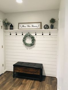 the entryway is clean and ready for guests to use it as a storage area