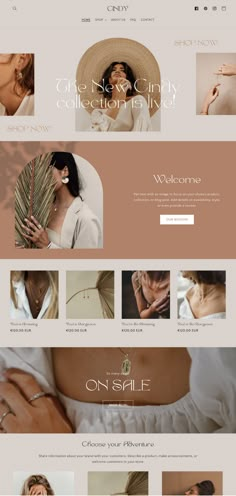 Boho & Luxury Shopify Theme Website Design - Beige & Modern E-commerce Website Design Boho Website, Beauty Web, Jewelry Website Design, E Commerce Website Design, Fashion Website Design, Luxury Website, Website Design Inspiration Layout, Design Sites, Creative Website Design