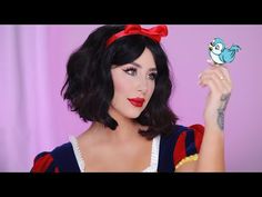 Snow White Halloween Makeup Tutorial- CHRISSPY - YouTube Snow White Hair And Makeup, Snow White Makeup Tutorial, Snow White Makeup Ideas, Snow White Makeup Looks Halloween, Snow White Makeup Halloween, Snow White Makeup Looks, Snow White Halloween Makeup, Disney Princess Halloween Makeup, Disneyland Makeup