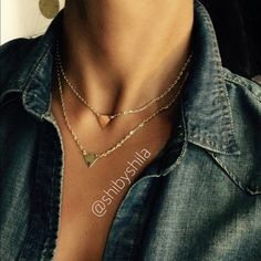 2 Triangle Layered Necklace Layered Necklace, Layered Necklaces, Womens Jewelry Necklace, Jewelry Necklaces, Fast Delivery, Necklaces, Women Jewelry, Gold, Women Shopping