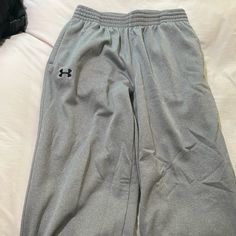 Under Armour Gray Sweatpants, Size L. Like New, Never Worn Under Armour Bottoms With Pockets, Under Armour Casual Loungewear Pants, Casual Under Armour Bottoms With Elastic Waistband, Casual Under Armour Pants For Loungewear, Casual Under Armour Loungewear Pants, Under Armour Pants With Elastic Waistband, Under Armour Casual Cotton Bottoms, Under Armour Athleisure Loungewear Bottoms, Sporty Cotton Under Armour Bottoms