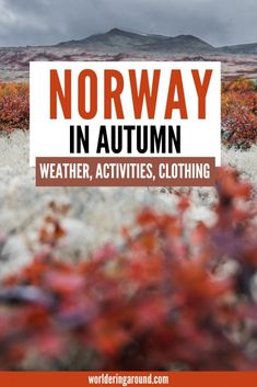 the words norway in autumn, weather, activities, and things to do with them